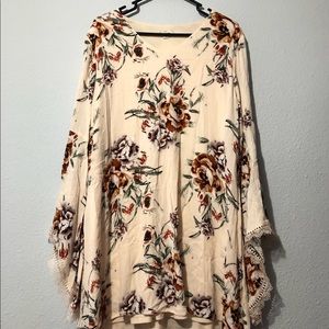 floral dress with bell sleeves